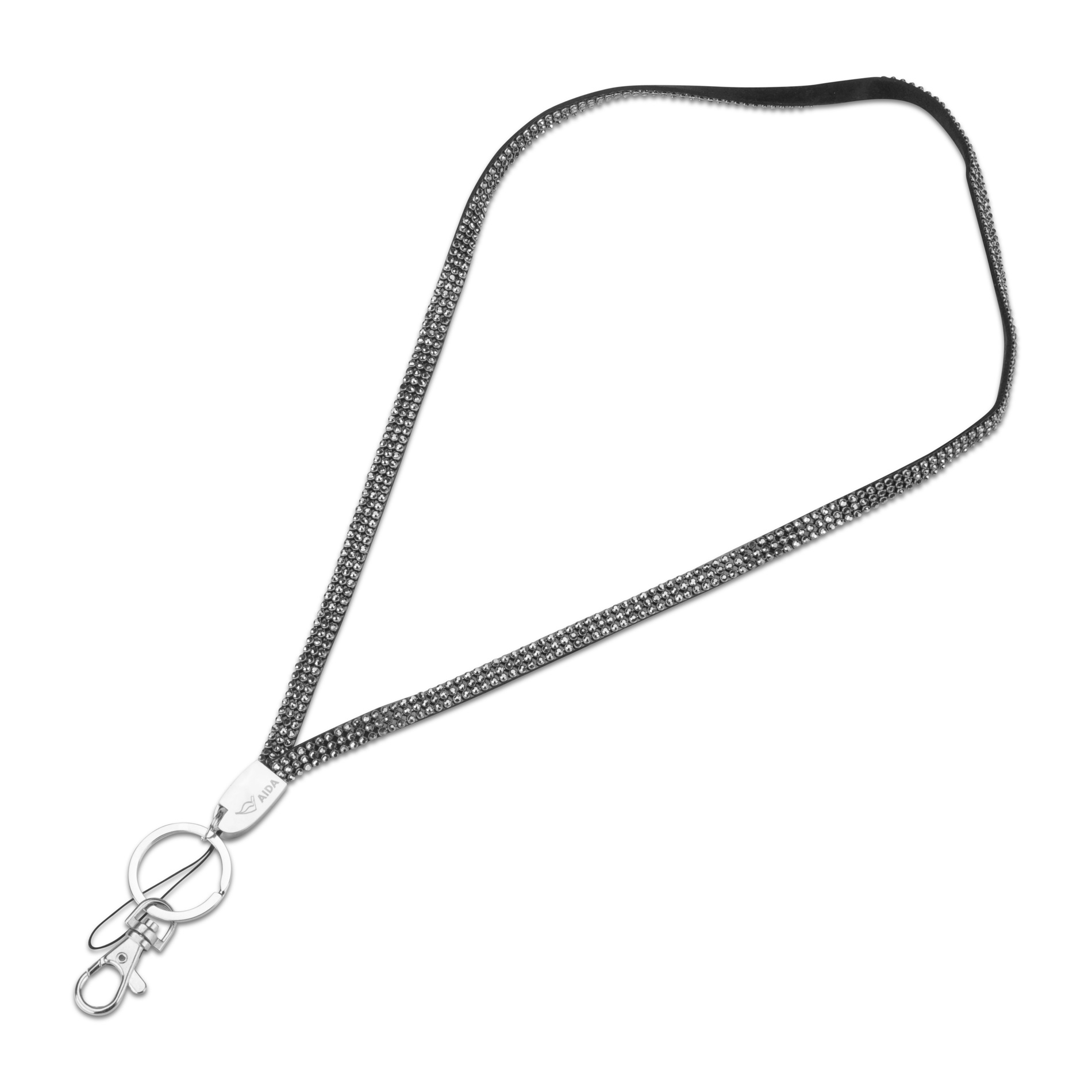 Glitzer Lanyard mit dunklen Steinen