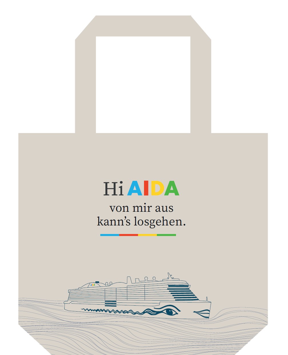 Mehrweg Baumwollbeutel / "Hi AIDA"
