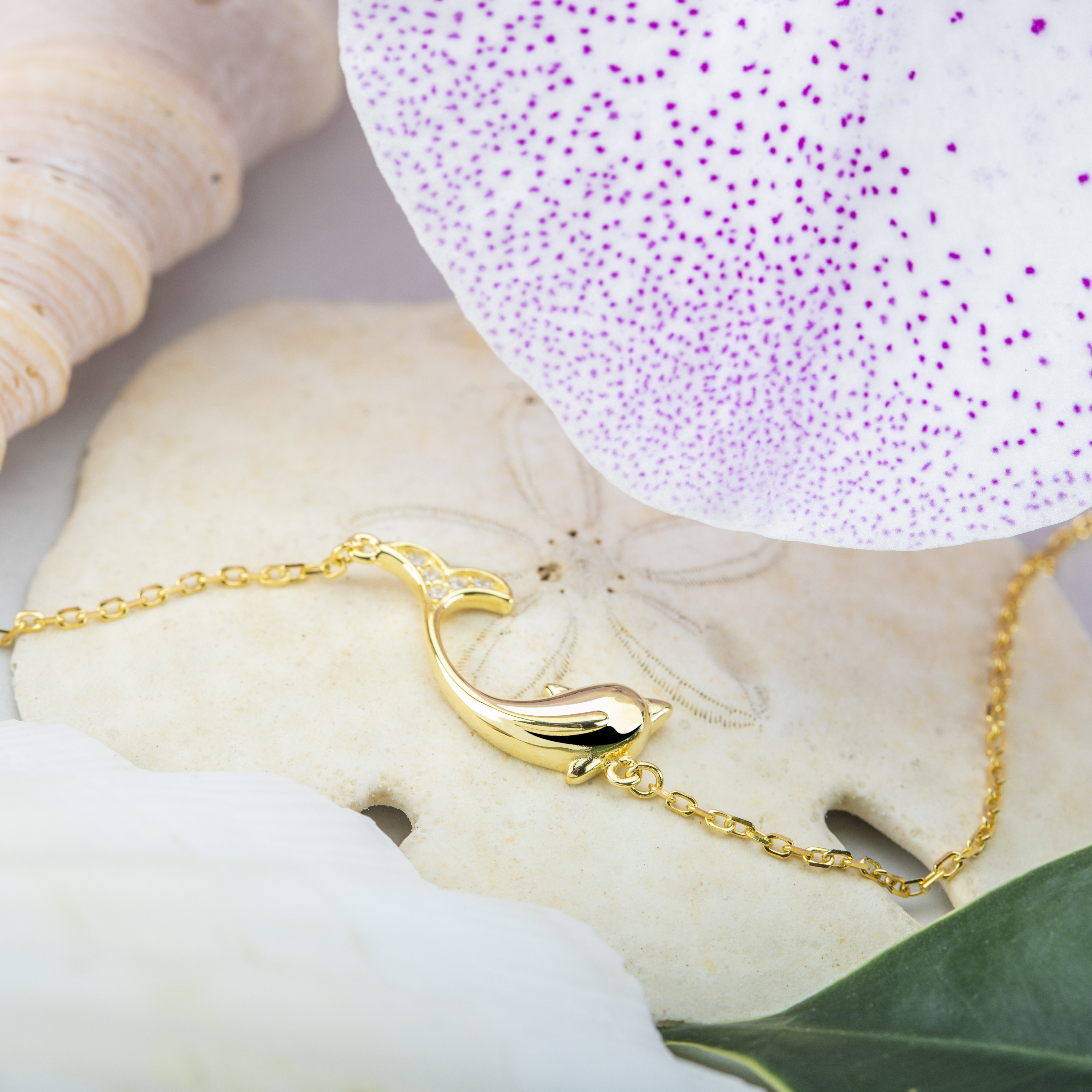 Armband vergoldet mit Delfinanhänger