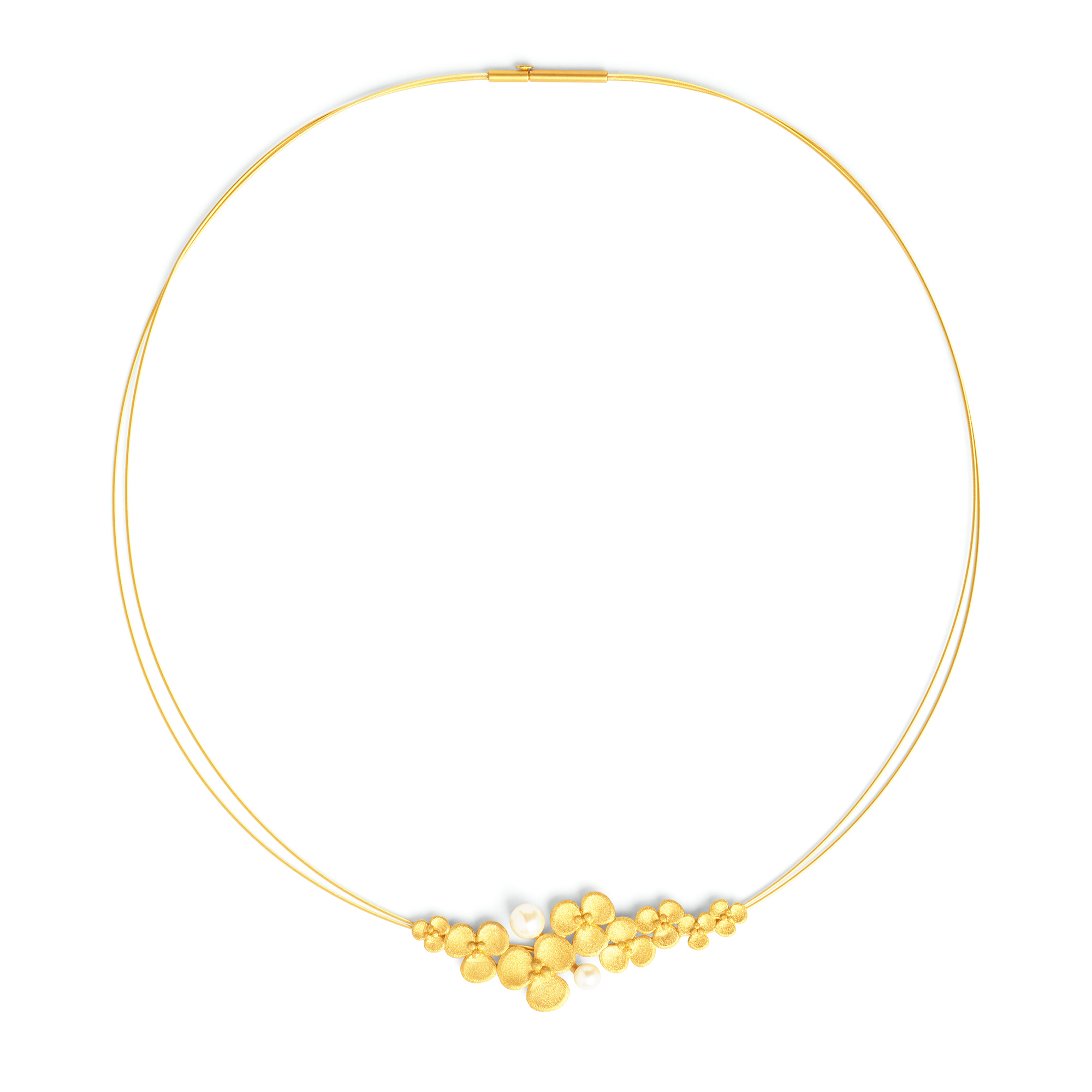Lentje Collier Gold-Silber 55mm mit Perlen