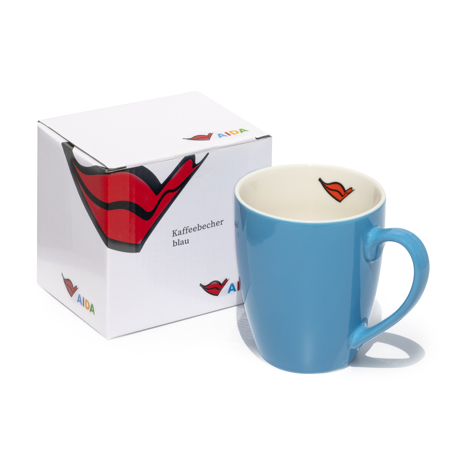 AIDA Kaffeetasse Blau mit Kussmund