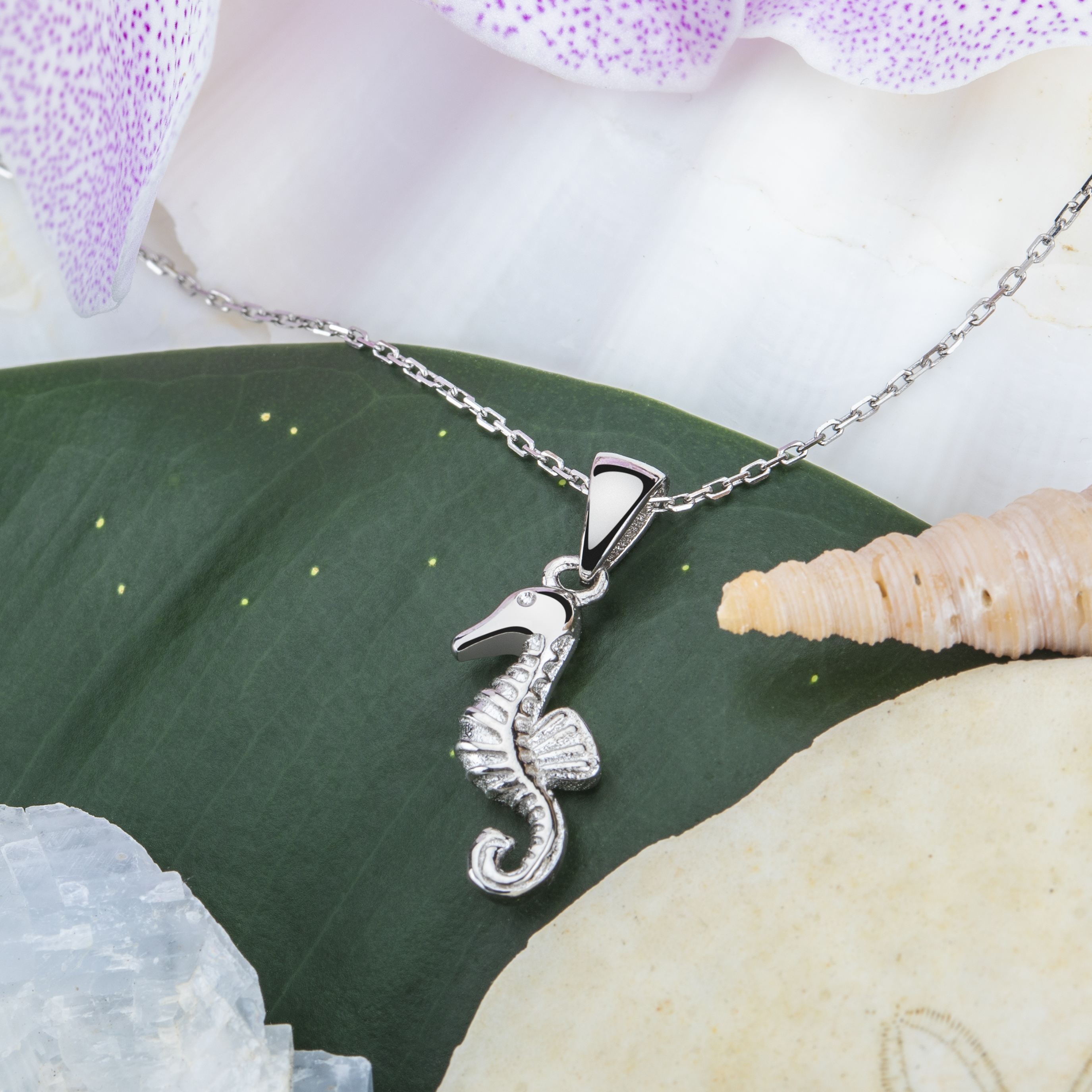Kette aus Silber mit Seepferdanhänger
