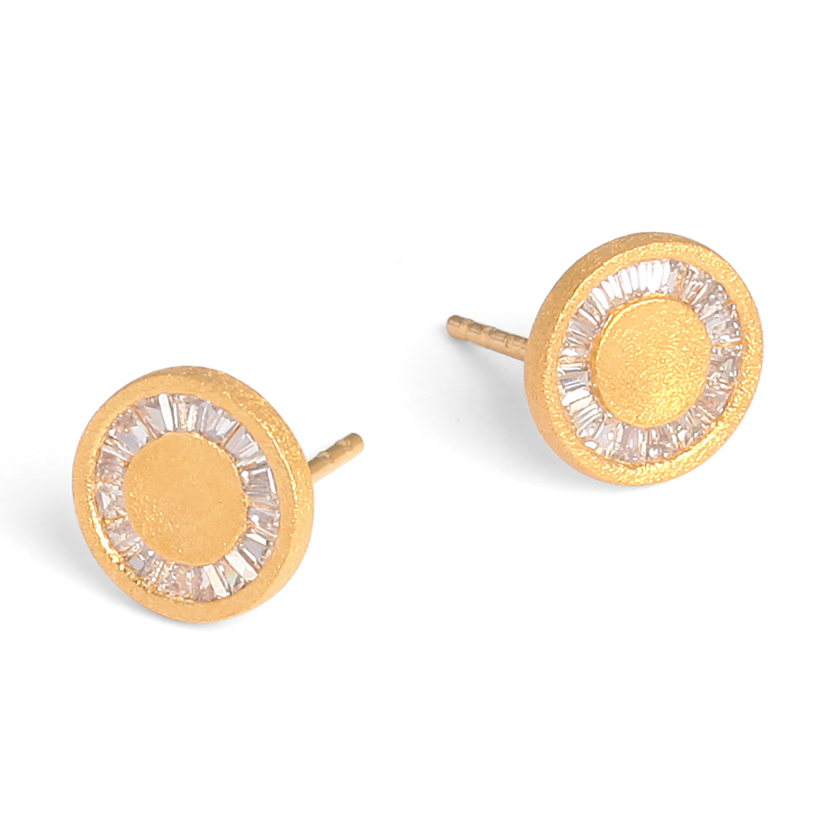 Sonti Ohrstecker Gold-Silber 10mm Zirkonia