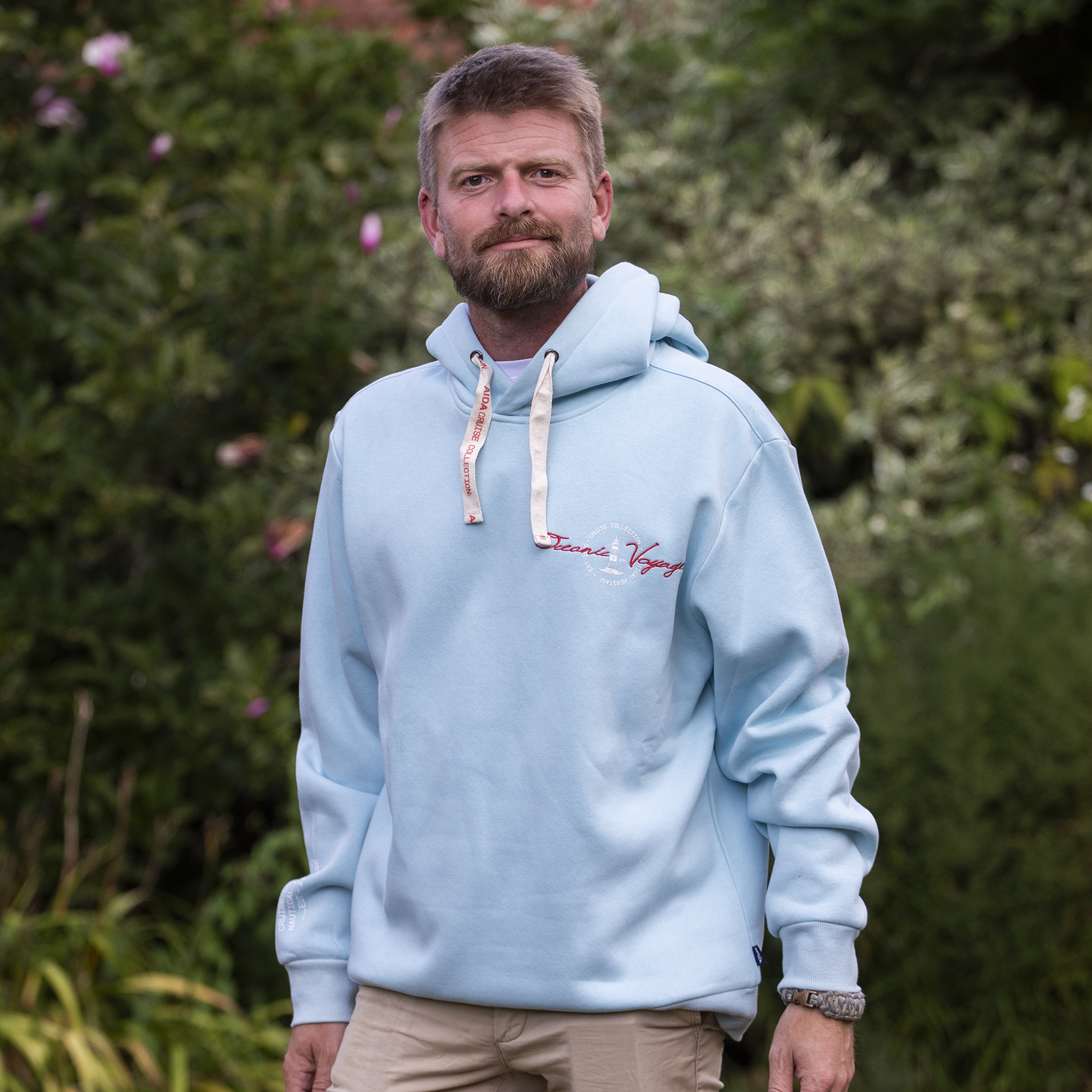 Herren Hoodie Azurblau