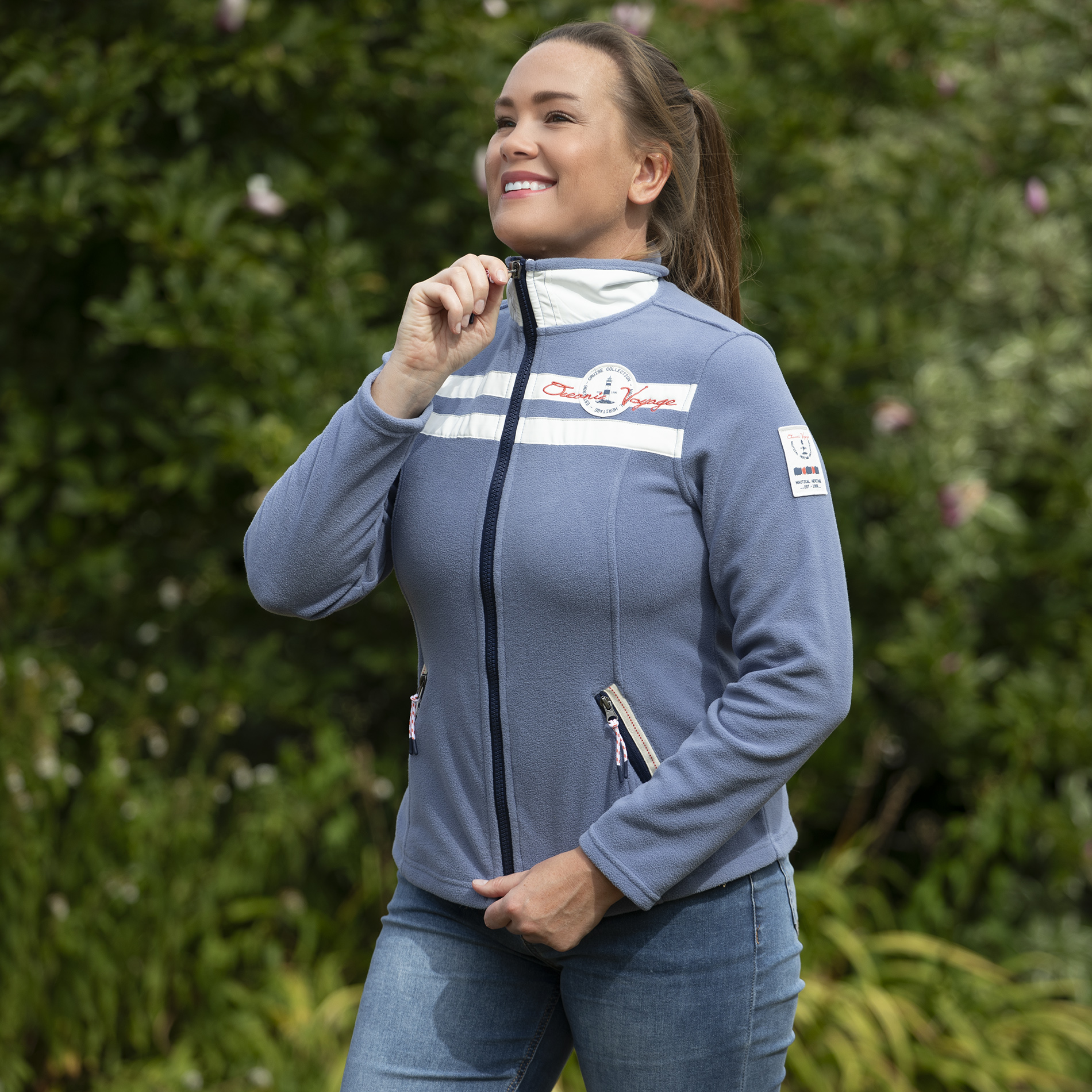 Damen Fleecejacke Rauchblau