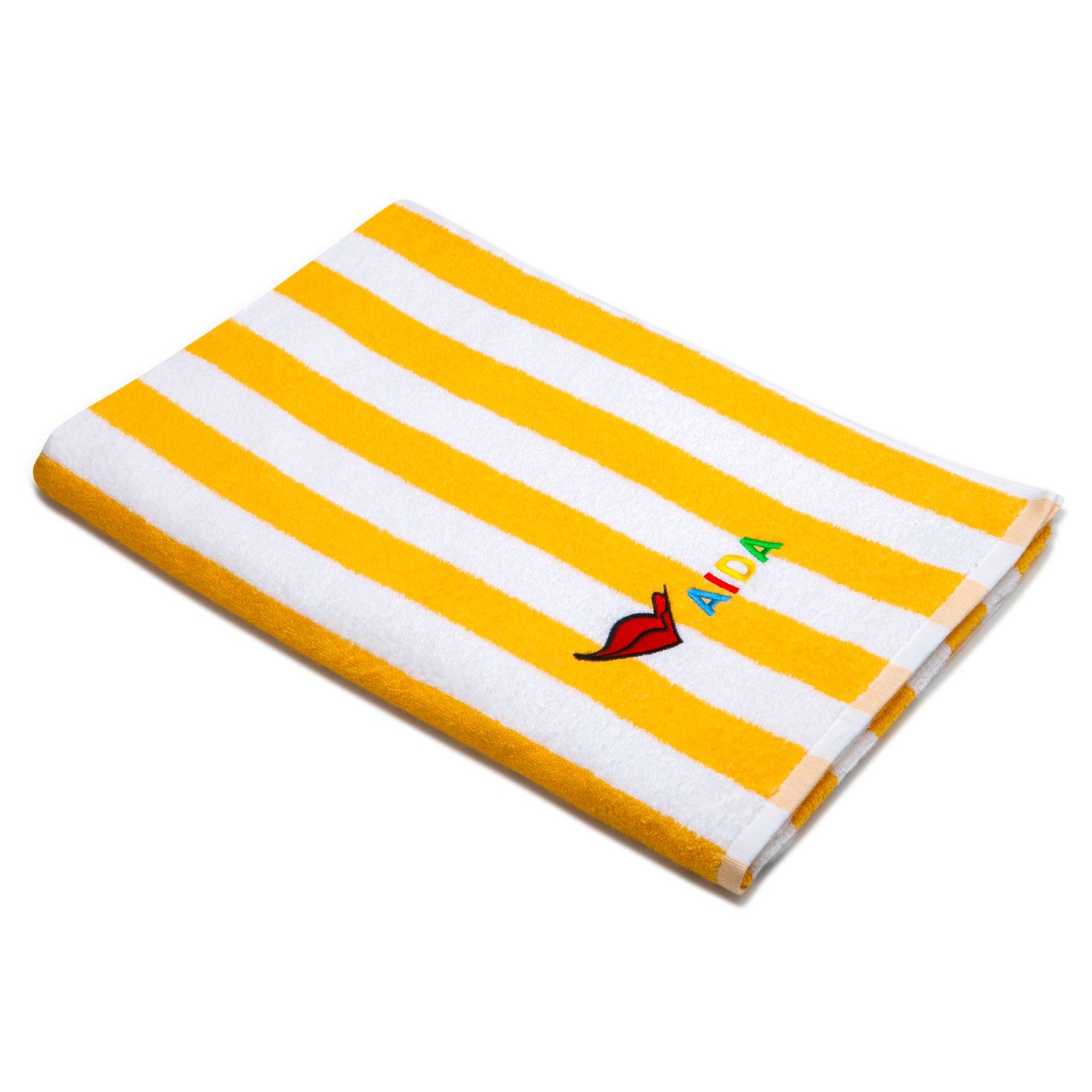 Axentia Jacquard Handtuch – Weiches Baumwolltuch In Gelb/Weiß/Türkis (70x140 Cm, 450 G/m²)
